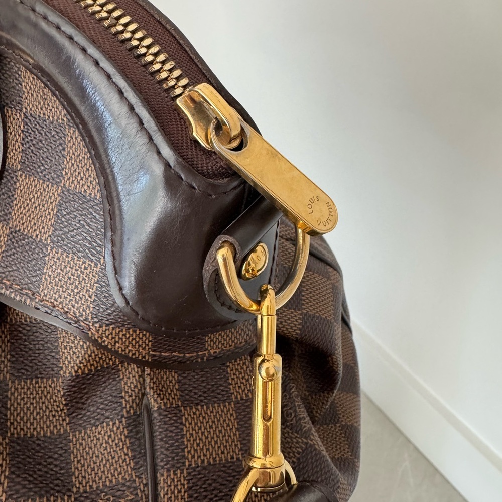 Louis Vuitton Trevi Damier Ebene Pm Satchel Shoulder Bag VINTAGE in EUC - Picture 8 of 15